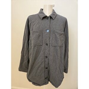Torrid Size 3 Fleece Shacket Jacket Gray Button Front Overshirt Plus Size